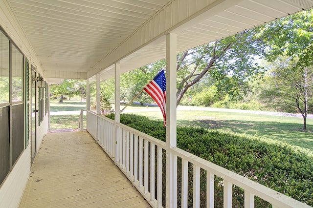 view of patio featuring a porch