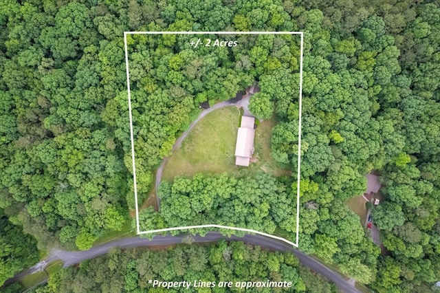 aerial view of property's location with property boundaries highlighted