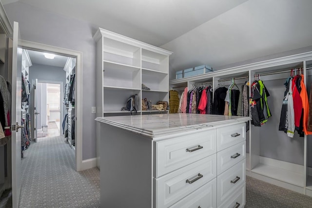 spacious closet featuring carpet