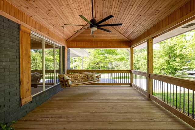1113 Mount Vernon Rd, Tunnel Hill, GA 30755 - wooden terrace with a ceiling fan
