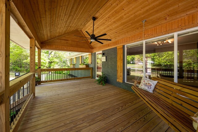 1113 Mount Vernon Rd, Tunnel Hill, GA 30755 - wooden terrace with ceiling fan