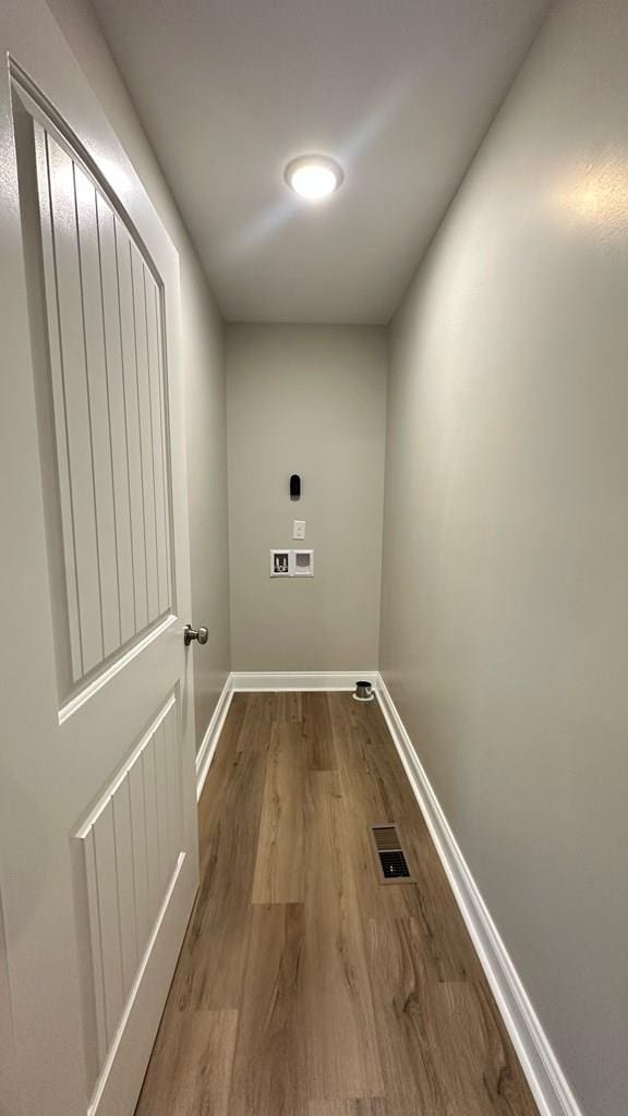 1420 Cleo Way, Dalton, GA 30720 - laundry room featuring hookup for a washing machine, wood finished floors, baseboards, and hookup for an electric dryer