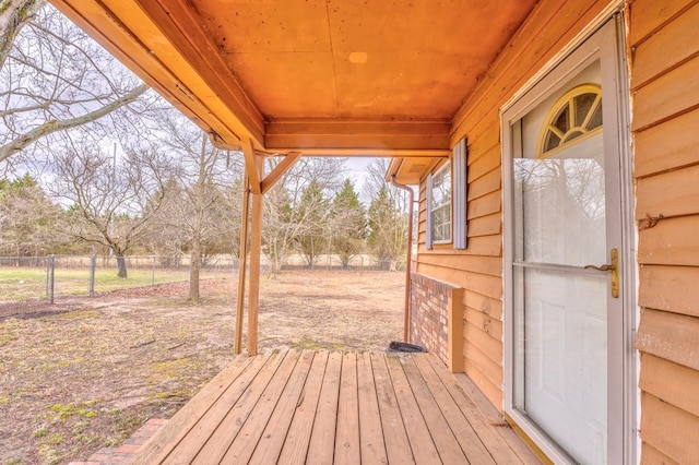 deck featuring fence