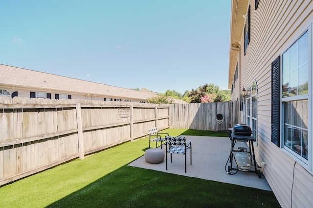 view of yard featuring a patio area