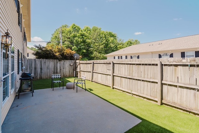 view of patio with area for grilling