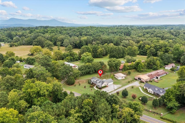 bird's eye view with a mountain view