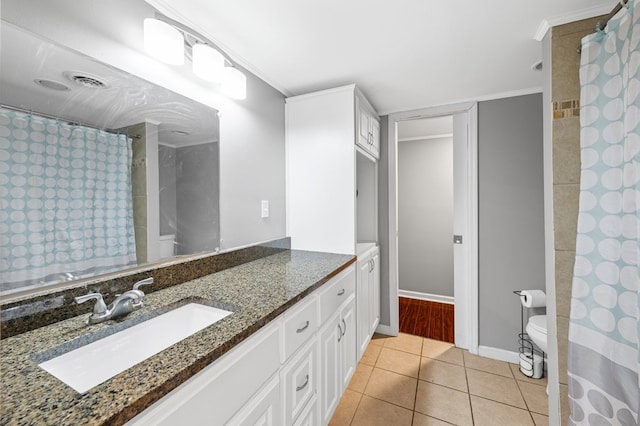 3414 Chattanooga Rd, Tunnel Hill, GA 30755 - full bathroom with vanity, tile patterned flooring, and a shower with shower curtain