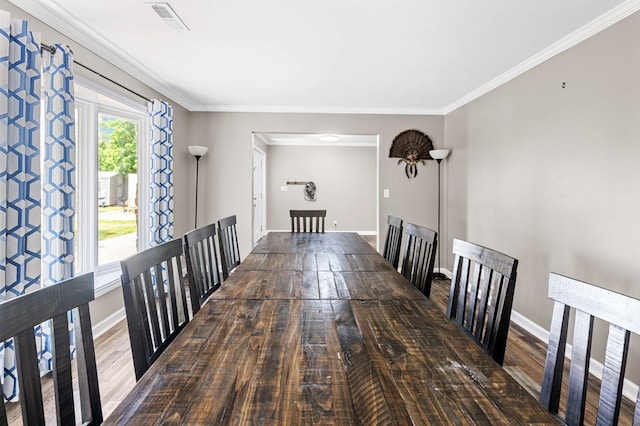 3414 Chattanooga Rd, Tunnel Hill, GA 30755 - dining room featuring ornamental molding and wood finished floors