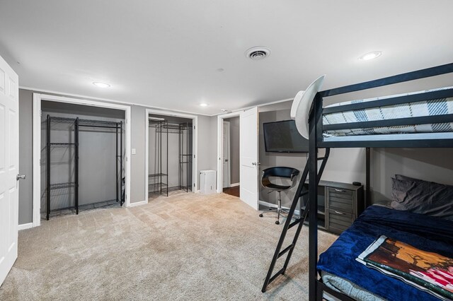 3414 Chattanooga Rd, Tunnel Hill, GA 30755 - bedroom with carpet, multiple closets, and recessed lighting