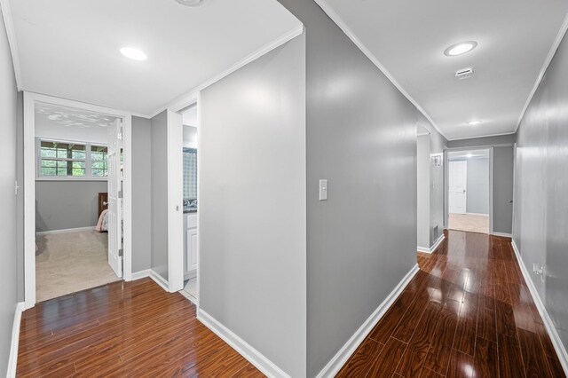 3414 Chattanooga Rd, Tunnel Hill, GA 30755 - hallway featuring wood finished floors and ornamental molding