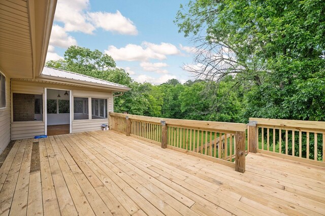3414 Chattanooga Rd, Tunnel Hill, GA 30755 - wooden deck featuring a sunroom