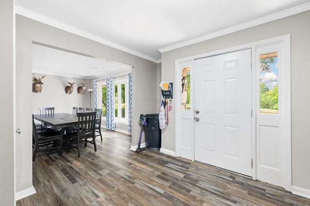 3414 Chattanooga Rd, Tunnel Hill, GA 30755 - entrance foyer featuring dark wood-style flooring and ornamental molding