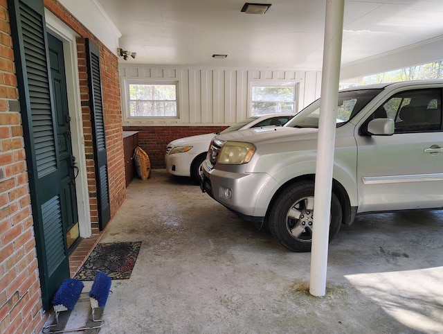 view of garage