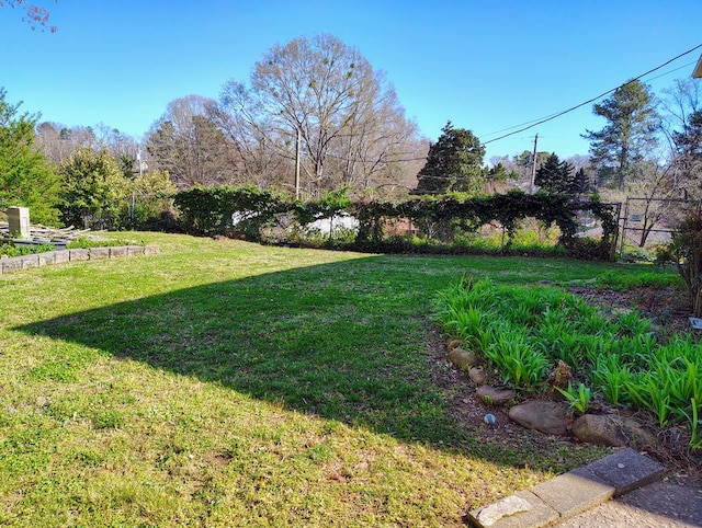 view of yard with fence