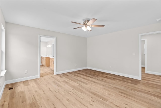 288 Flag Way, Chatsworth, GA 30705 - spare room featuring a ceiling fan, baseboards, light wood-style floors, and visible vents