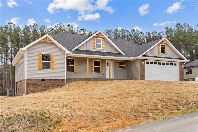 288 Flag Way, Chatsworth, GA 30705 - view of front of home with a shingled roof, a garage, cooling unit, and board and batten siding