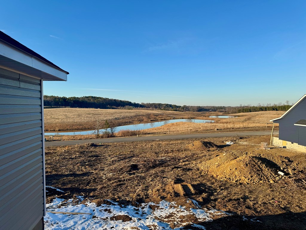 view of yard with a water view