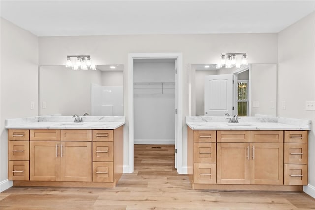 288 Flag Way, Chatsworth, GA 30705 - full bath featuring baseboards, wood finished floors, and two vanities