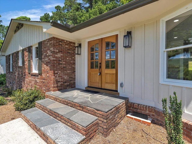 100 Tibbs Rd, Dalton, GA 30720 - entrance to property featuring board and batten siding and brick siding