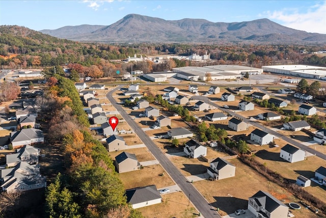 bird's eye view featuring a mountain view