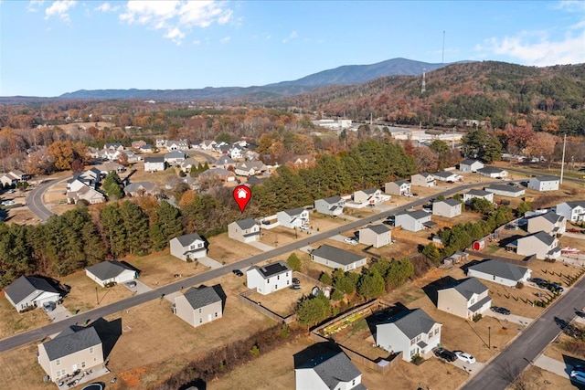 aerial view featuring a mountain view