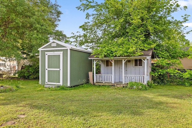 view of shed