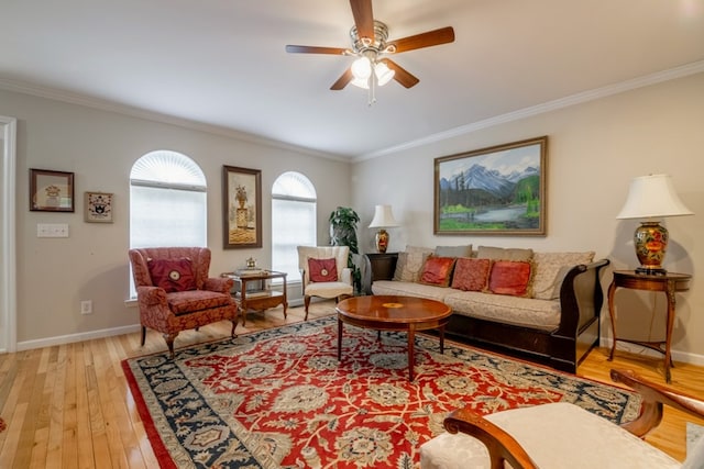 1694 Burnt Oak Dr Unit 208, Dalton, GA 30721 - living room featuring ornamental molding, ceiling fan, and light wood finished floors