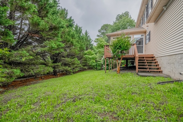 1694 Burnt Oak Dr Unit 208, Dalton, GA 30721 - view of grassy yard featuring stairs and a deck