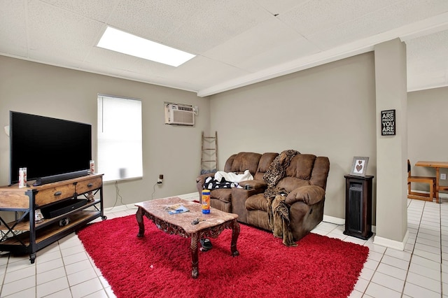 2032 Mill Creek Rd, Rocky Face, GA 30740 - living room featuring an AC wall unit and light tile patterned flooring