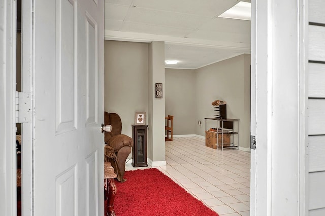 interior space with light tile patterned flooring