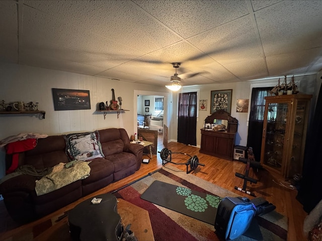 living room with wood-type flooring