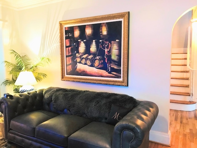 902 Walnut Ave, Dalton, GA 30720 - living room featuring hardwood / wood-style flooring and ornamental molding