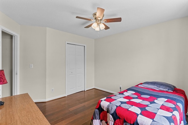 163 Shawn Ln, Chatsworth, GA 30705 - bedroom with wood finished floors, ceiling fan, and a closet