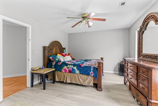 163 Shawn Ln, Chatsworth, GA 30705 - bedroom featuring light wood-style floors, ceiling fan, and a textured ceiling