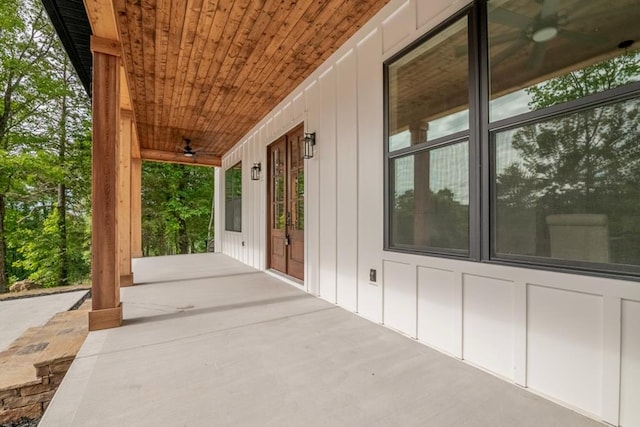 209 Crest Dr, Rocky Face, GA 30740 - covered porch with ceiling fan