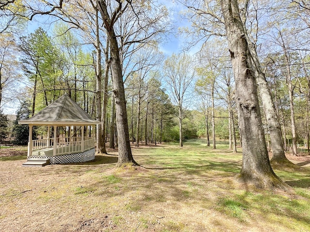 view of yard with a gazebo