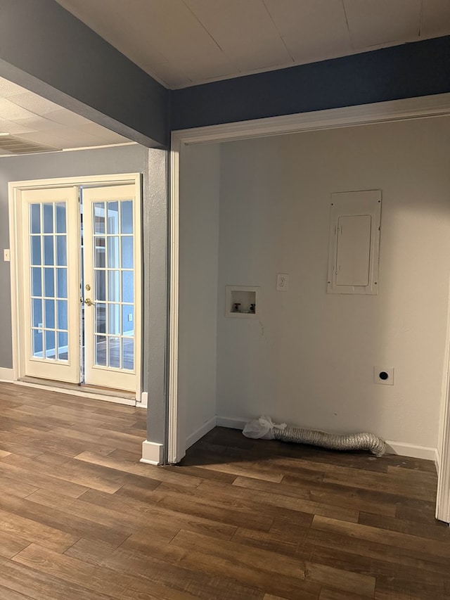 1802 Morris St, Dalton, GA 30721 - laundry room featuring electric dryer hookup, baseboards, and wood finished floors