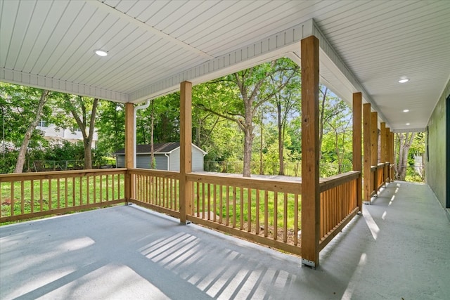 54 Austin Dr, Rossville, GA 30741 - deck featuring a storage shed