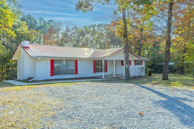 view of single story home