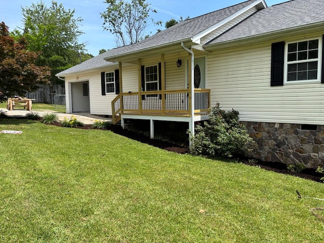 408 Ridgecrest Dr, Lafayette, GA 30728 - back of house with a shingled roof, a porch, and crawl space