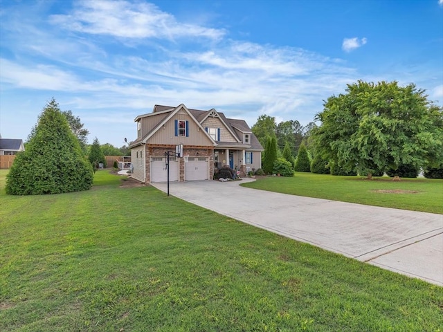 1000 Robin Way, Rocky Face, GA 30740 - craftsman inspired home with concrete driveway, a front yard, an attached garage, and brick siding