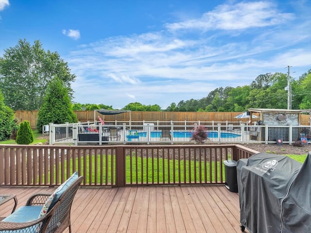 1000 Robin Way, Rocky Face, GA 30740 - wooden terrace with a fenced backyard and a grill