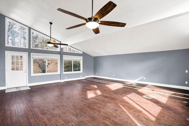 bonus room with hardwood / wood-style flooring, vaulted ceiling, and ceiling fan