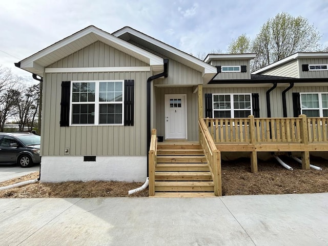 301 Shady Dr, Dalton, GA 30721 - view of front of house with crawl space and board and batten siding