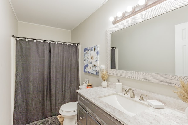 1900 Meadowbrook Cir, Dalton, GA 30720 - bathroom with toilet, vanity, and ornamental molding