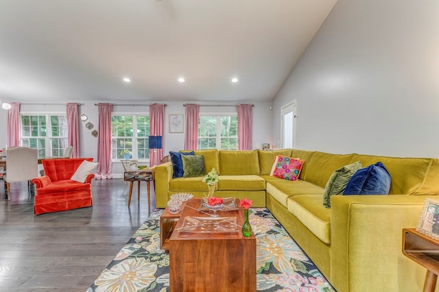 1505 Anthony Ave, Dalton, GA 30720 - living room with wood finished floors, recessed lighting, and vaulted ceiling
