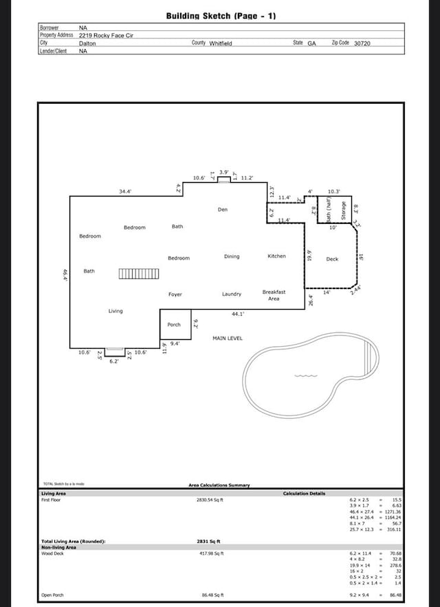 2219 Rocky Face Cir, Dalton, GA 30740 - view of home floor plan