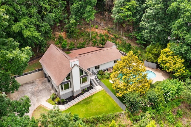 2219 Rocky Face Cir, Dalton, GA 30740 - aerial view of property and surrounding area with a pool area
