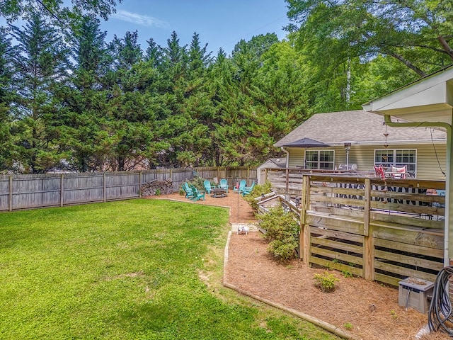 201 Tibbs Rd, Dalton, GA 30720 - view of yard with a deck and a fire pit