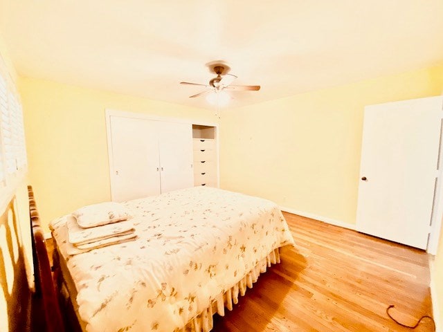 503 Williamsburg Dr, Dalton, GA 30720 - bedroom with a ceiling fan, wood finished floors, baseboards, and a closet